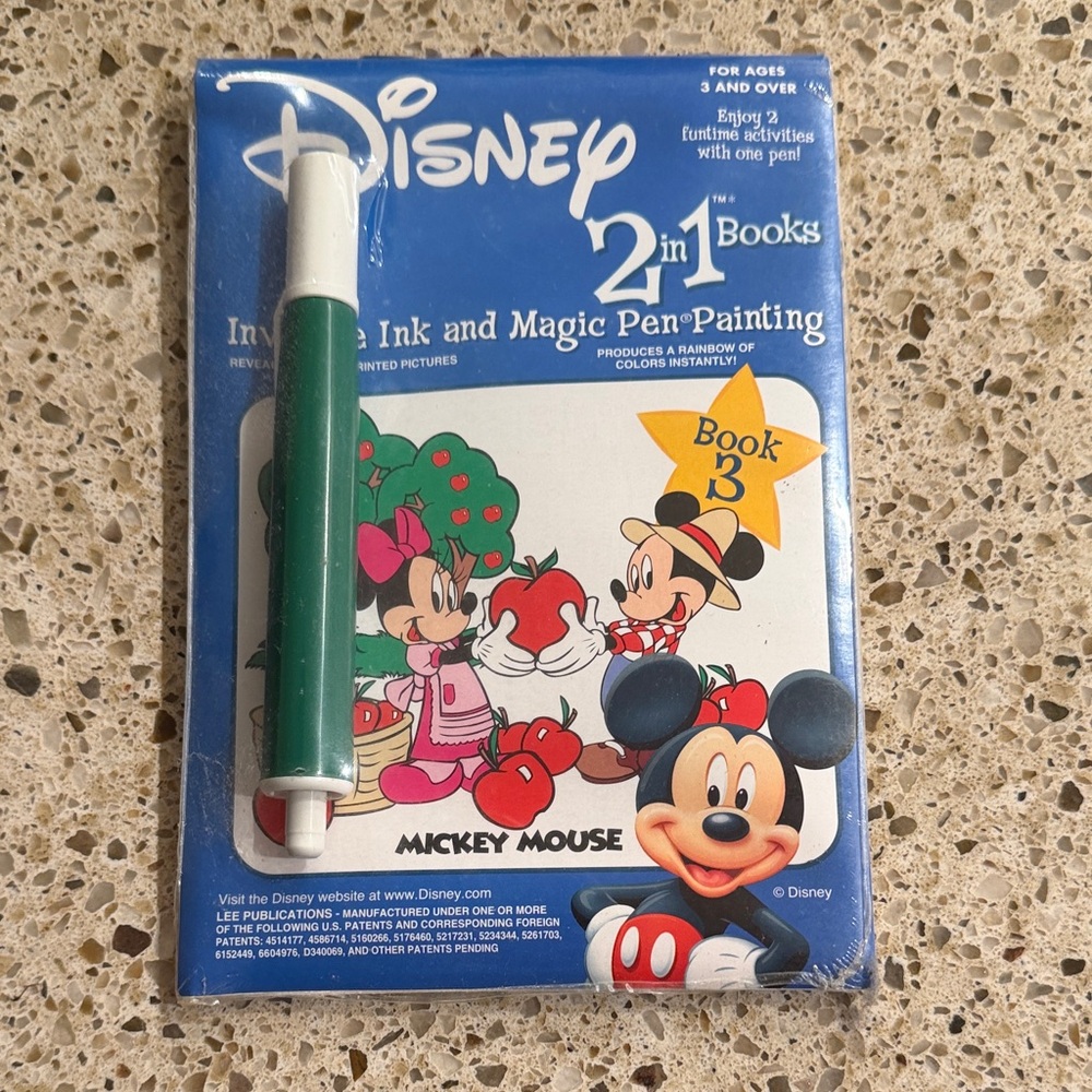 Vintage Disney Mickey Mouse 2 in 1 book magic pen